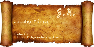 Zilahy Mária névjegykártya